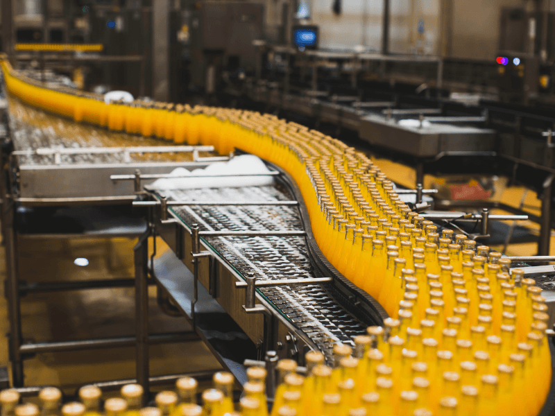 Linha automatizada da indústria de alimentos e bebidas